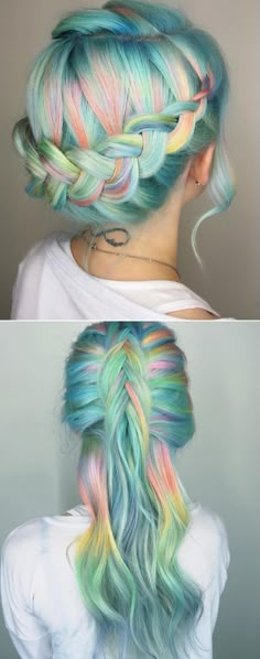 CULTURE N LIFESTYLE — Vivid Mermaid Hair Trend Transforming Hair Into A... Hair Lifestyle, Unicorn Hair Color, Unicorn Hair, Pastel Hair, Colored Hair, Mermaid Hair, Rainbow Hair, Crazy Hair, Melanie Martinez