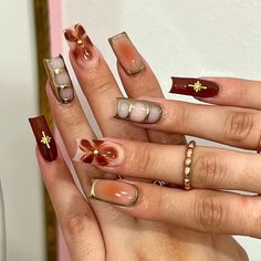 Orange fall nail design featuring vibrant hues for a bright autumn manicure Kehlani Crash Tour Nails, Long Coffin Gel Nails, Thanksgiving Nail Set, 3d Flower Fall Nails, Thanksgiving Nail Designs Fall Long, Brown Bday Nails, Pink And Gold Acrylic Nails Designs, Tha Ksgiving Nails, Fall Theme Nails Acrylic Short