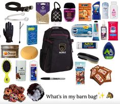 the contents of a backpack are displayed in this image