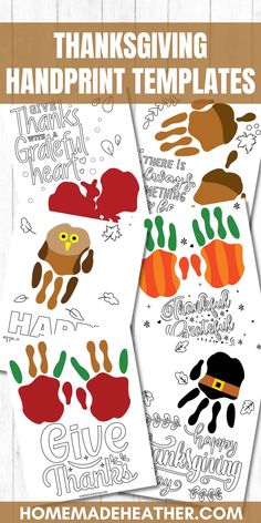 thanksgiving handprint templates for kids to color and use on their own paper crafts