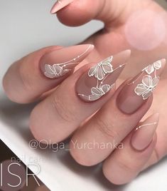 Lace Nail Design, Lace Nail Art, Feather Nails, Manicure Nail Designs, Lace Nails, Wedding Nails Design, Flower Nail Art