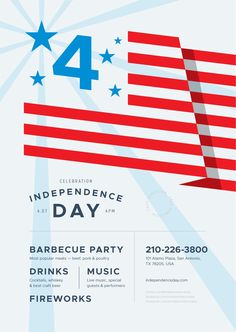 an american flag poster with the number four on it