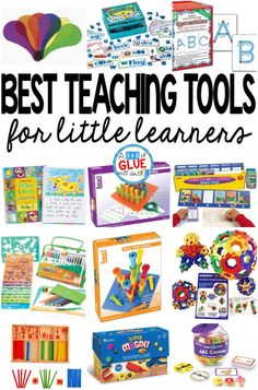 the best teaching tools for little learners is shown in this image with text overlay