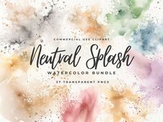 the neutral splash watercolor bundle