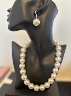 Pearl, Earring & Necklace Pearl White Jewelry For Formal Occasions, Classic Pearl White Jewelry For Party, Formal Costume Jewelry With Pearl Drop, Pearl White Round Beads Earrings, Pearl White Round Beaded Earrings, Elegant Nickel-free Jewelry With Round Beads, White Costume Jewelry Earrings For Party, Nickel-free Pearl Jewelry For Formal Occasions, Formal Nickel-free Pearl Jewelry