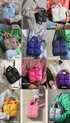 Puffer Bag Outfit, Puffer Tote Bag, Puffer Bag, My Style Bags, Red Tote Bag, Pillow Bag, Blue Tote Bag, Baby Pillow