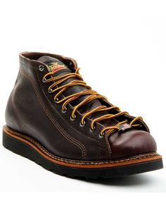 Thorogood Men's Walnut Roofer Work Boots - Soft Toe , Black Stylish Mens Fashion, Goodyear Welt, Black Walnuts, Black Walnut, Work Boots, Density, Walnut, Leather Upper