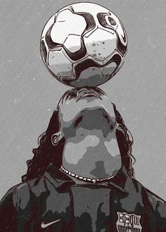 a man with a soccer ball on his head