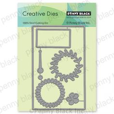 penny's inky black creative dies - wreaths and bells, 2 / pkg