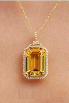 3Ct Simulated Diamond/Yellow Citrine 925 Sterling Silver Halo Pendant & Chain Yellow Diamond Necklace, Custom Birthstone Ring, Dainty Diamond Necklace, Citrine Jewelry, Wedding Pendant, Citrine Pendant, Citrine Necklace, Diamond Solitaire Necklace, Halo Pendant