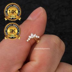 Sold in a single piece Material: 14K Solid Gold (Stamped 14K for Purity Authenticity) 9K Solid Gold (Stamped 9K for Purity Authenticity) 5A Grade Cubic Zirconia Gemstones Size: Bar Thickness: 16 gauge(1.2mm) Bar Length: 6mm, 8mm Too size: 9.5mm width by 5.5mm height Suitable for ♥ Ear Piercings (Cartilage, Conch, Daith, Helix, Orbital, Pinna, Rook, Snug, Tragus) ♥ Nose stud Piercings ♥ And many more All products are nickel-free and hypoallergenic. Package: Sold in a single piece as gift package Conch Piercing Stud, Inner Conch, Conch Stud, Piercings Cartilage, Nose Piercing Stud, Ear Piercings Cartilage, Cartilage Stud, Flat Back Earrings, Studded Flats