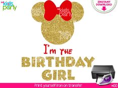 i'm the birthday girl minnie mouse iron on transferer