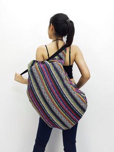 Bohemian Multicolor Bucket Bag With Removable Pouch, Bohemian Multicolor Hobo Bag With Large Capacity, Bohemian Multicolor Large Capacity Hobo Bag, Bohemian Hobo Pouch Bag For Travel, Bohemian Bucket Bag Backpack For Everyday Use, Bohemian Style Backpack Bucket Bag For Everyday Use, Bohemian Bucket Backpack For Everyday Use, Bohemian Multicolor Duffle Bag For Everyday Use, Multicolor Hobo Shoulder Bag With Removable Pouch