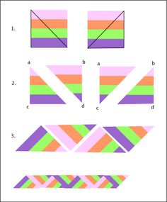 the instructions for how to make an origami kite with paper strips and triangles