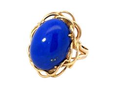 Ring Specifications:Metal: 14k Yellow GoldTotal Weight: 11.0 GramsGemstone: Lapis LazuliLapis Lazuli Measurements: ~20.4 mm x 15 mm x 7.1 mmRing Size: 6.25 (resizable)Stamped: "14K"Condition: Preowned, excellent100% Authentic. Please ask all questions before bidding or making a best offer. International Bidders please contact us before bidding for shipping availability and charges. Elegant Blue Oval Cabochon Signet Ring, Blue Oval Signet Ring For Formal Occasions, Oval Dome Ring With Gemstone In 14k Gold, Oval Blue Signet Ring In 14k Gold, Blue 14k Stamped Oval Signet Ring, Blue Oval Signet Ring Stamped 14k, Collectible 14k Gold Oval Cabochon Ring, Blue Opal Ring In 14k Gold For Formal Occasions, Classic Blue Oval Opal Ring