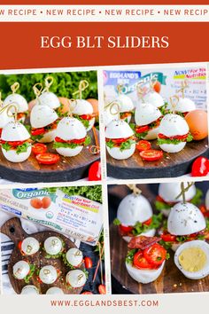 egg blt sliders with tomatoes and lettuce