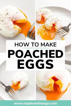 how to make poached eggs on a white plate