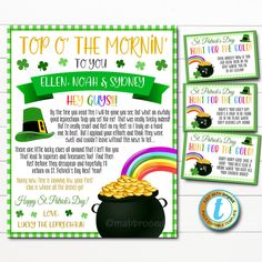 a st patrick's day flyer with pot of gold