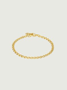 This bracelet is perfect for those who appreciate classic and timeless designs with a touch of maritime charm. It can be worn as a standalone statement piece or combined with other bracelets to create a layered and fashionable look. Details Recycled Silver: 18ct gold Vermeil Length: 16cm/6" Bracelet Width:3mm Metal Link Bracelets With Rolo Chain, Classic Rolo Chain Link Bracelets, Classic Rolo Chain Bracelet For Everyday, Classic Metal Bracelets With Cable Chain, Classic Link Bracelets With Extender, Classic Bracelet Jewelry With Rolo Chain, Classic Jewelry Bracelet With Rolo Chain, Everyday Charm Bracelet With Rolo Chain, Classic Rolo Chain Bracelets