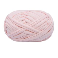 a ball of pink yarn on a white background