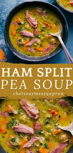 Split Pea Soup Fire Roasted Tomato Soup, Split Pea And Ham Soup, Soup Store, Split Pea Soup Recipe, Pea And Ham Soup, Split Peas, Split Pea Soup, Smoked Cooking