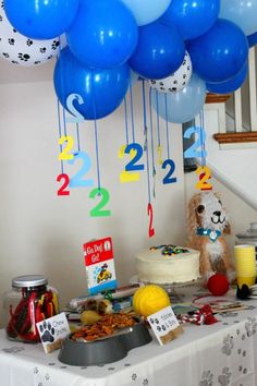 Colgar número 2 Birthday Setup, Balloon Displays, Puppy And Kitten, Second Birthday Party, Puppy Birthday Parties, Paw Patrol Birthday Party, Cat Birthday Party, Paw Patrol Party, Puppy Birthday