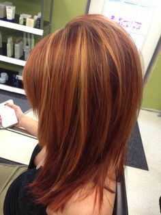 Partial Copper Highlights, Auburn Hair With Highlights, Copper Hair Color, Hair Color Auburn, Beautiful Hair Color, Haircut For Thick Hair, Copper Hair, Hair Color Highlights, Auburn Hair