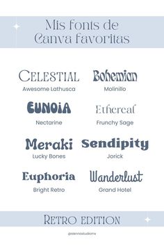 the different font styles for each type of logo