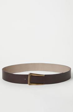 The semi-polished, natural grain of the leather is enhanced by a finish that gives the accessory a worn effect. Leather lining Belt height approx. 1.57" Cheap Brown Belts For Men, Mens Brown Belt, Luxury Adjustable Brown Belt, Luxury Brown Belt With Brass Buckle, Luxury Brown Rustic Belt, Nordstrom Store, Anniversary Sale, Brunello Cucinelli, Leather Belt