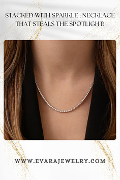 Luxury Diamond Tennis Necklace - 14K/18K White Gold Lab Grown Diamond Choker Design, Elegant Choker, Choker Designs, Diamond Tennis Necklace, Diamond Choker, Luxury Diamonds, Presents For Her, Anniversary Present, Tennis Necklace