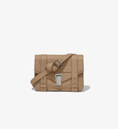 LIGHT TAUPE Synthetic->Polyester PS1 Mini Crossbody from Proenza Schouler. Beige Crossbody Bag With Palladium Hardware, Metallic Leather Bag, Proenza Schouler Ps1, Proenza Schouler Bag, Black Leather Crossbody Bag, Bag Light, Mini Crossbody Bag, Mini Crossbody, Black Cross Body Bag