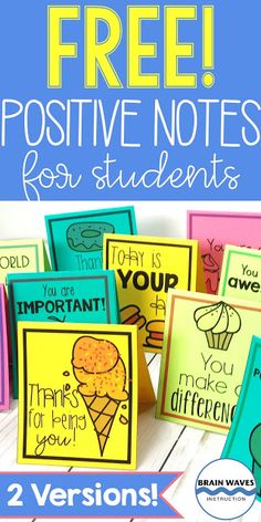 two versions of free positive notes for students