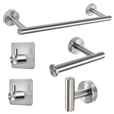 an image of bathroom hardware set on white background