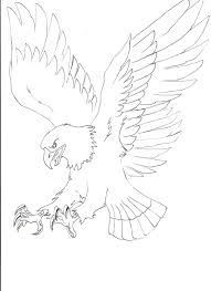 a drawing of an eagle with its wings spread