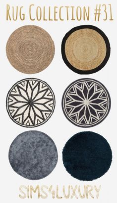 the rug collection 3 is shown in four different colors