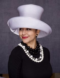 Church Hats For Sale, Classic White Top Hat For Kentucky Derby, White Flat Brim Hats For Formal Occasions, Classic White Mini Hat With Curved Brim, White Classic Mini Hat With Curved Brim, White Elegant Fedora, White Fitted High Crown Hat, Formal White High Crown Top Hat, Classic White Mini Hat With Short Brim