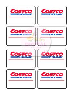 six stickers for the costco logo