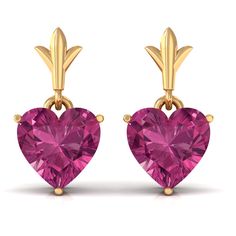 Product Details This Heart Drop Earrings embellished with Heart Shape Pink Tourmaline Gemstone is set in a Prong Setting, crafted in a Solid Gold Metal. Product Information SKU SHP-EARRINGS042169545 Weight 1.44 gm (Approximate) PINK TOURMALINE INFORMATION No.of Stones 2 Pieces Total Weight 1.80 Carat (Approximate) Dimension(approx) Heart-6X6 mm-2 Pcs Color Pink Cut Brilliant Shape Heart Setting Type 3-Prong-Setting Quality Grade AAA View More Product Parent Collection Handle tourmaline-earrings Pink Heart-shaped Gemstone Earrings, Pink Heart Gemstone Earrings, Tourmaline Earrings, Rose Gold Pink, Heart Drop Earrings, Signature Jewelry, Timeless Jewelry, Tourmaline Gemstone, Conflict Free Diamonds