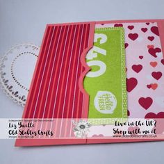 the inside of a card with hearts on it