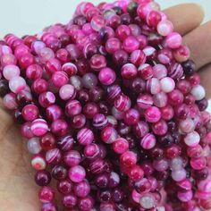 15% off 6mm charming Hot Pink  Agate Beads One Full  Agate Beads Round beads wedding beads----about Pink Agate Beaded Necklaces With Round Beads, Pink Agate Beaded Necklace With Round Beads, Pink Gemstone Beads For Jewelry Making, Round Agate Beads For Jewelry Making, Agate Gemstone Round Beads, Body Jewelry Diy, Girly Bracelets, Stone Bead Jewelry, Design Fonts