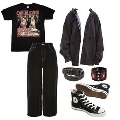 #metalhead #cannibalcorpse #alternative #outfit Heavy Metal Outfit Ideas, Grunge Ideas Diy, Metalhead Dress, My Metal Outfits, 80s Metal Head Outfits, Metalhead Fashion Outfits, Metal Outfit Aesthetic, Metalhead Outfit Ideas