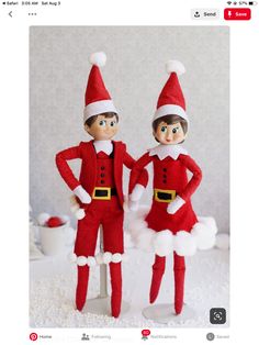 two elfs are standing next to each other