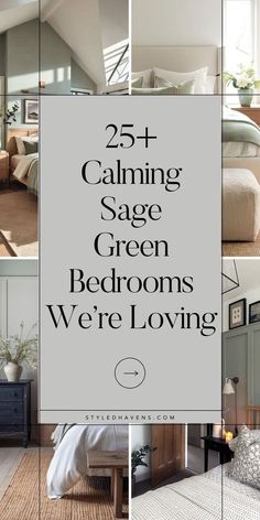 Searching for sage green bedroom design ideas? These calm sage green bedroom spaces are SO PRETTY - if you love bedroom inspo, these earthy bedroom style spaces are a must-see. (SAVE these sage bedrooms to come back to for later!) (aka cozy bedroom ideas) Sage Bedrooms, Green Bedding Bedroom, Soft Green Bedroom, Grey Green Bedrooms, Green Bedroom Colors, Bedrooms Cozy, Green Bedroom Paint, Sage Green Bedroom Ideas