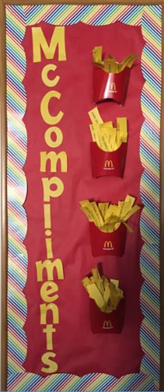 mcdonald's poster with fries, ketchup and mustard on the bottom left side