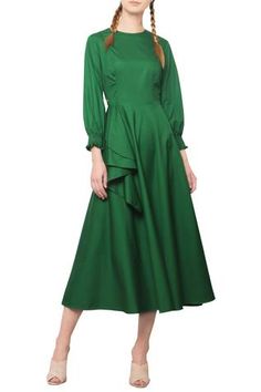 Shop for Manika Nanda Forest Green Midi Dress for Women Online at Aza Fashions Elegant Green Cotton Maxi Dress, Midi Dress Green, Midi Dress For Women, Green Forest, Green Midi Dress, Modern Bride, Womens Midi Dresses, Dress For Women, Long Sleeve Maxi Dress