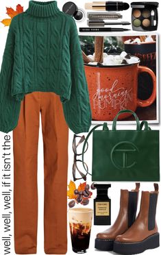 Fall Outfits 2024 Colorful, Fall Color Combos Outfits, Fall Teacher Outfits 2023 Plus Size, Brick Color Outfit, Autumn Outfits Colorful, Winter Bright Outfits, Colorful Autumn Outfits, Fall Outfits Green, Earthy Tone Outfits