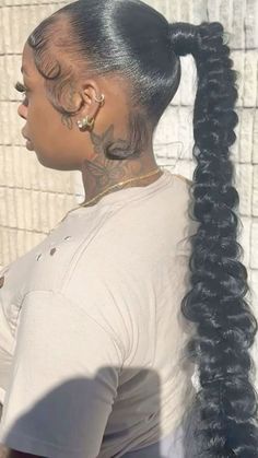 Black Ponytail Hairstyles, Hairstyles Black Women, Quick Weave Hairstyles, Hairstyle Inspo, Quick Braided Hairstyles, Protective Hairstyles Braids, Curly Hair Styles Easy