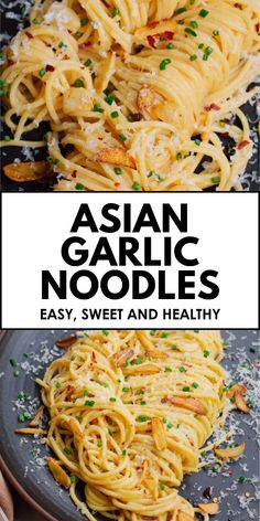 Whip up Easy Asian Garlic Noodles - ready in just 15 minutes, these noodles are savory and packed with flavor. japan food | asian noodles | garlic noodles | asian noodle recipes | garlic noodles asian | asian garlic noodles recipe | easy garlic noodles asian | asian garlic noodles damn delicious | asian garlic noodles instant pot | asian garlic noodles with shrimp | asian garlic noodles with chicken | asian garlic noodles woks of life | asian garlic noodles recipe easy | asian garlic noodles pressure luck | asian garlic noodles recipe instant pot | asian garlic noodles with steak | asian garlic noodles soup | asian garlic noodle dishes | paleo asian garlic noodles | vegan asian garlic noodles Easy Garlic Noodles Asian, Low Sodium Asian Recipes, Asian Food Recipe, Garlic Noodles With Chicken, Garlic Noodles Asian, Noodles With Steak, Easy Garlic Noodles, Asian Garlic Noodles Recipe, Garlic Noodles With Shrimp