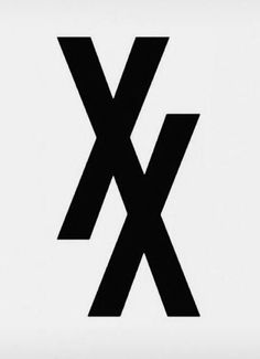 the letter x is shown in black and white