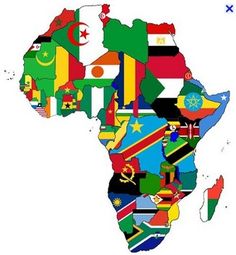 the map of africa with flags all over it